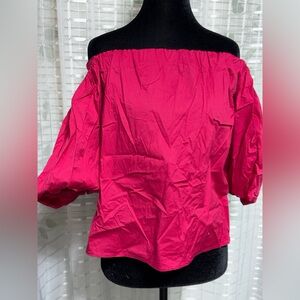 STATE Off-Shoulder Fuchsia Blouse